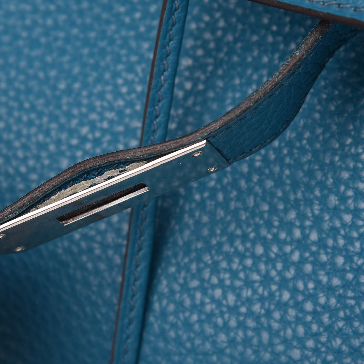 Taurillon Clemence Birkin 30 Bleu Izmir
