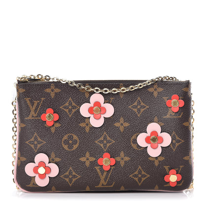 Louis Vuitton Monogram Blooming Flowers Double Zip Pochette 1 of 9