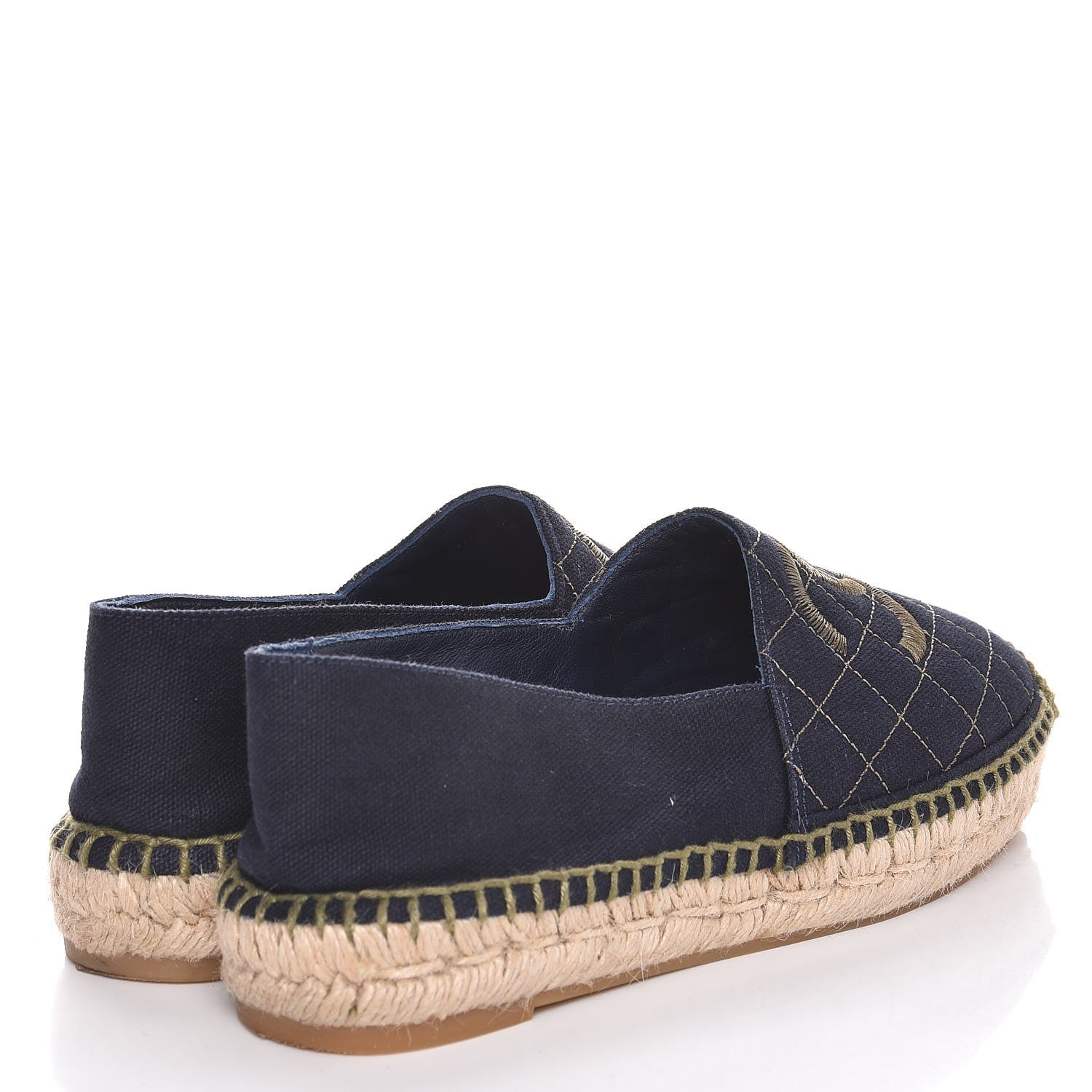 Chanel Fabric CC Espadrilles 38 Blue Green 4 of 12