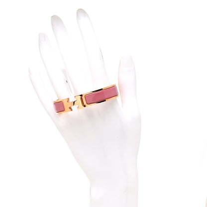 Hermes Enamel Narrow Clic Clac H Bracelet PM Rose Patch 2 of 6