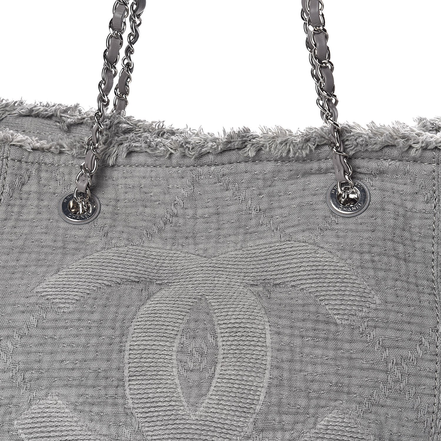 Chanel Canvas Small Double Face Tote Gray 8 of 10
