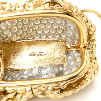 Bottega Veneta Metallic Fabric Bubble Wrap The Mini Pouch Gold 5 of 9