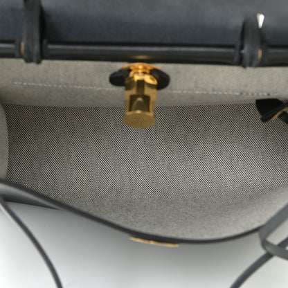 Hermes Toile H Berline Vache Hunter Herbag Zip PM 31 Black Ecru 7 of 10