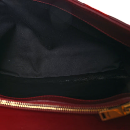 Saint Laurent Calfskin Suede Matelasse Chevron Large Monogram College Bag Burgundy 5 of 12