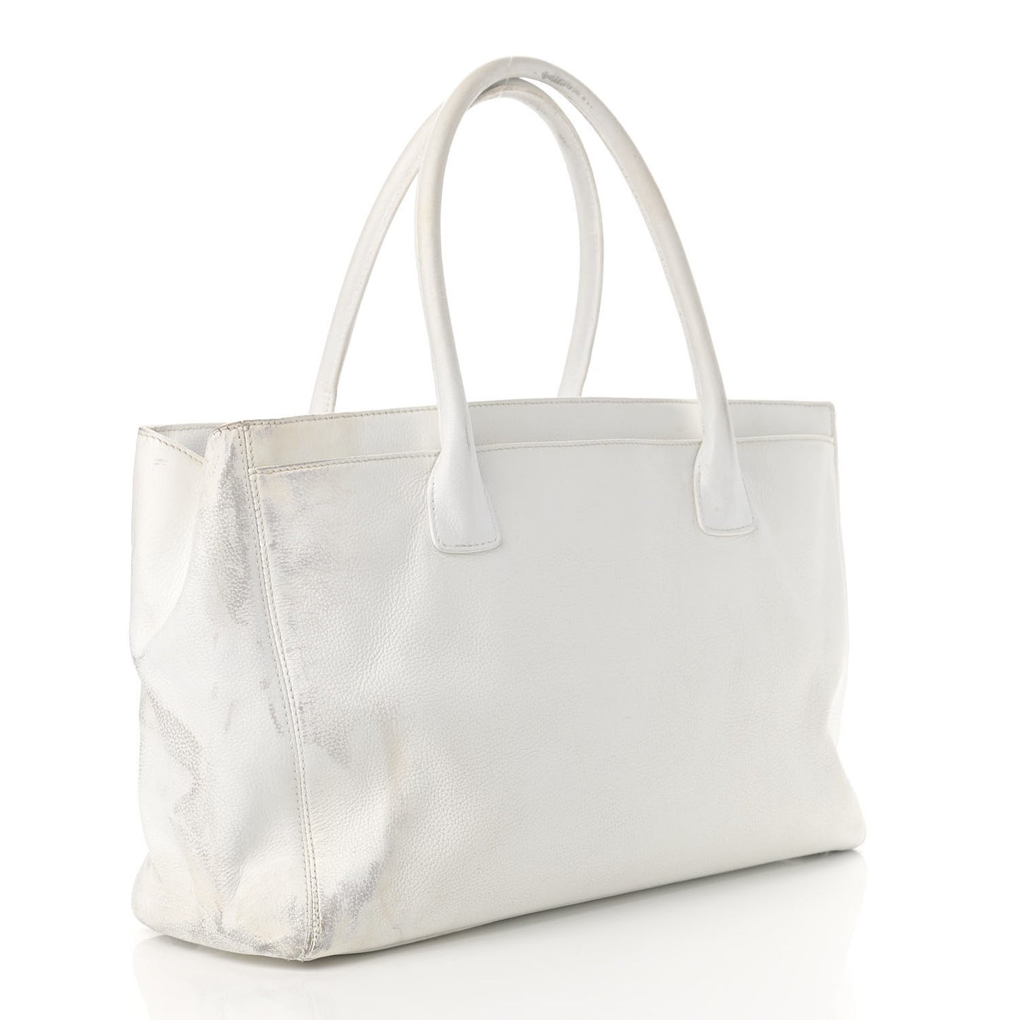 Calfskin Cerf Executive Shopper Tote White
