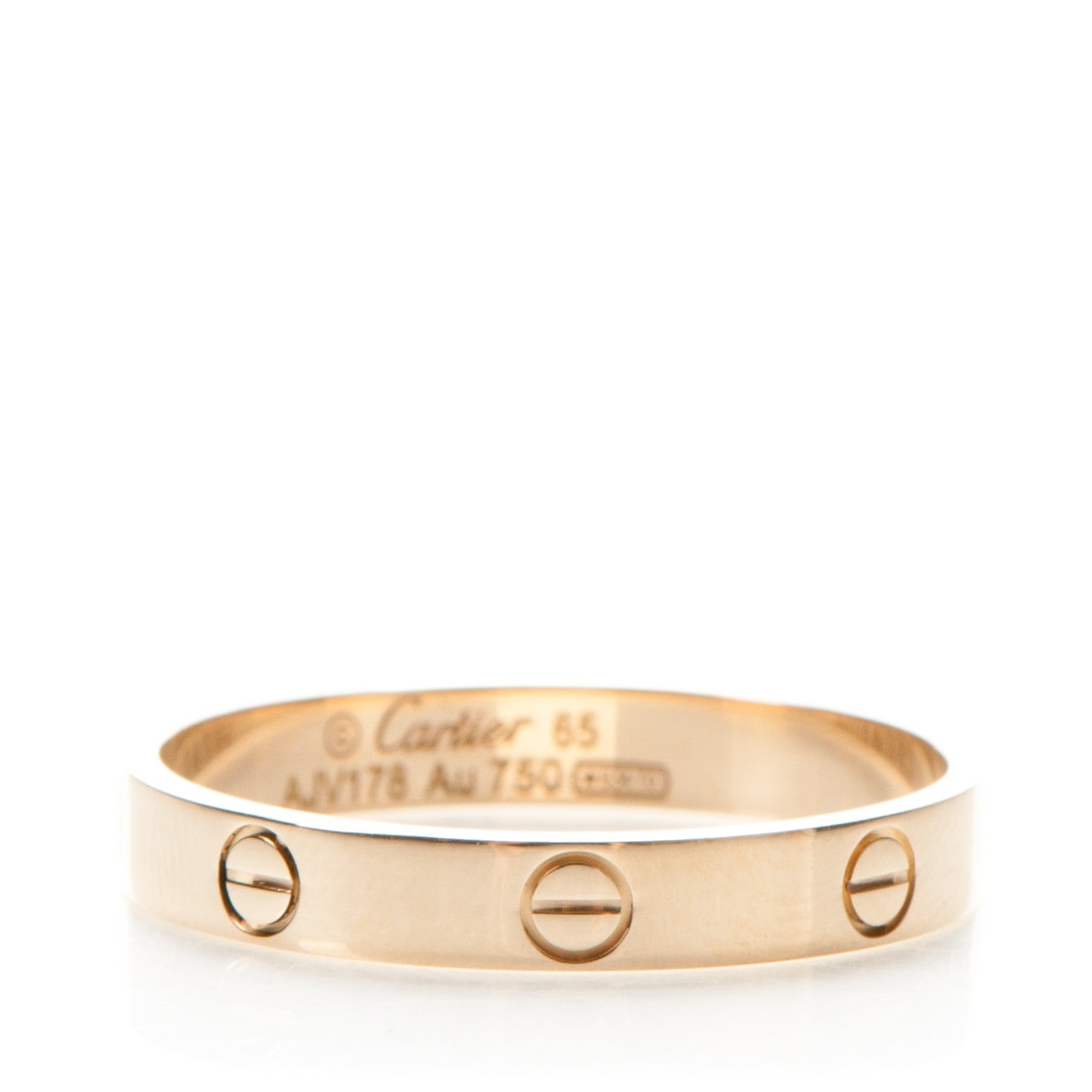 Cartier 18K Yellow Gold 4mm LOVE Wedding Band Ring 65 11 1 of 4