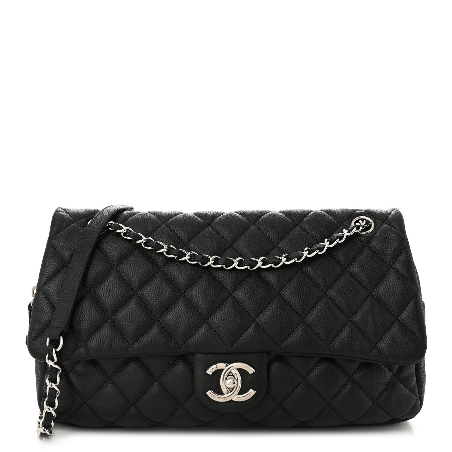 Caviar Quilted Jumbo Easy Flap Black