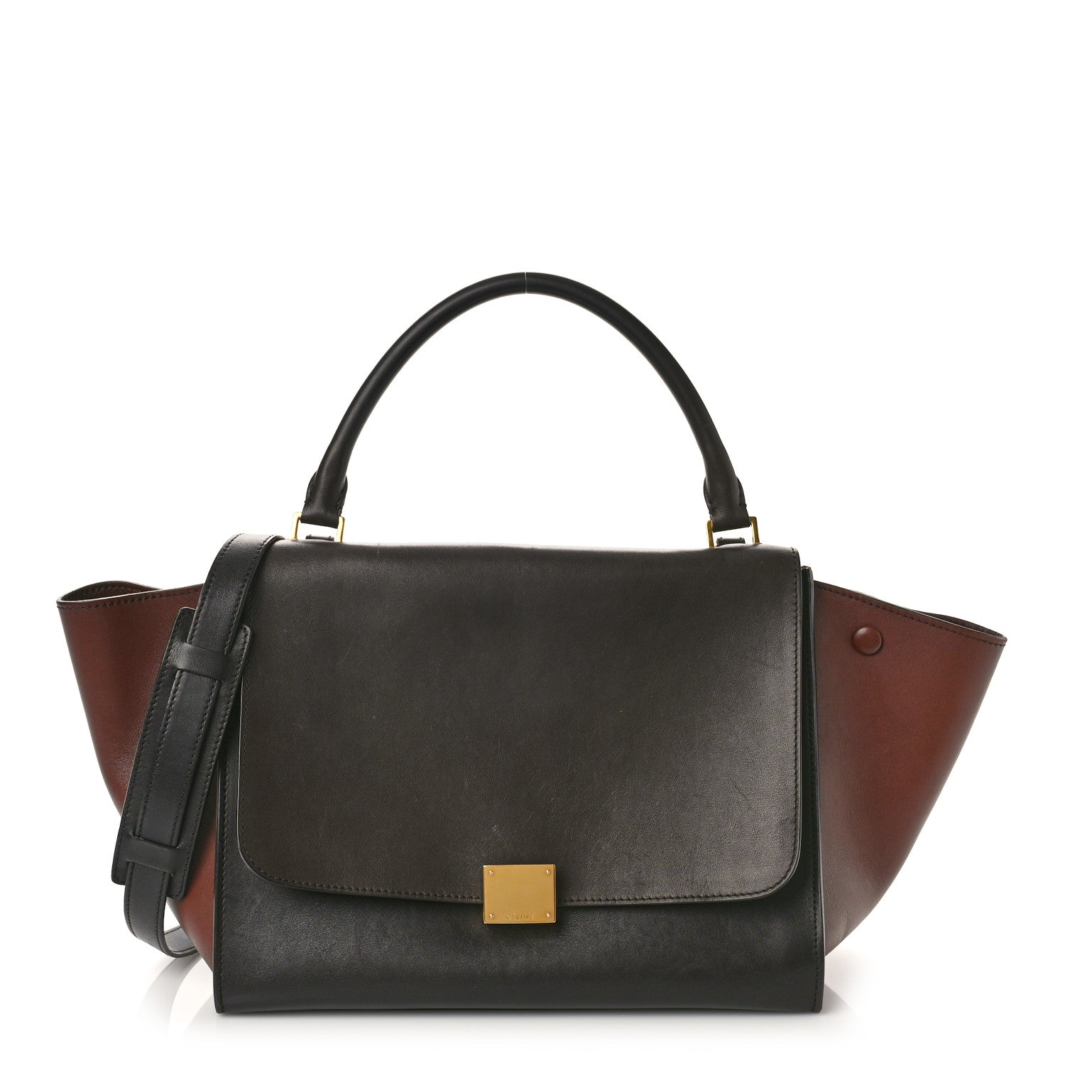 Celine Smooth Calfskin Suede Medium Tri-Color Trapeze Terracotta 1 of 11