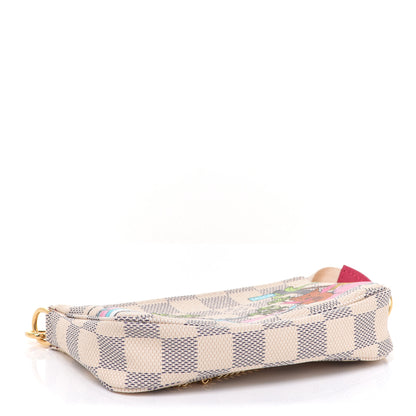 Louis Vuitton Damier Azur 2021 Christmas Animation Hollywood Mini Pochette Accessories Fuchsia 5 of 8