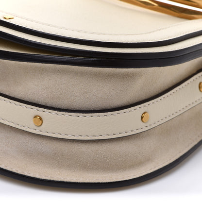 Chloe Calfskin Suede Small Nile Bracelet Bag Off White 12 of 13