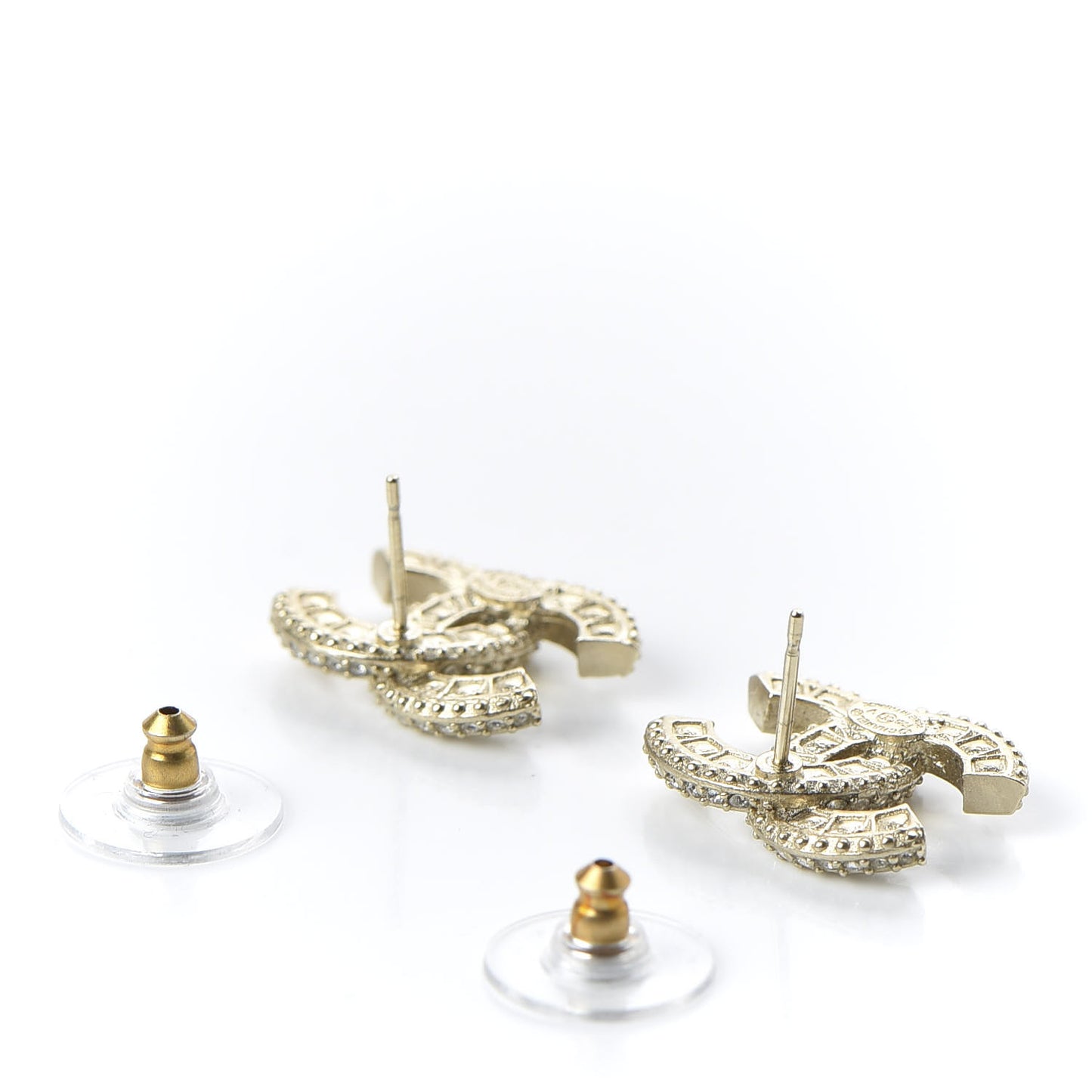 Crystal Timeless CC Earrings Light Gold