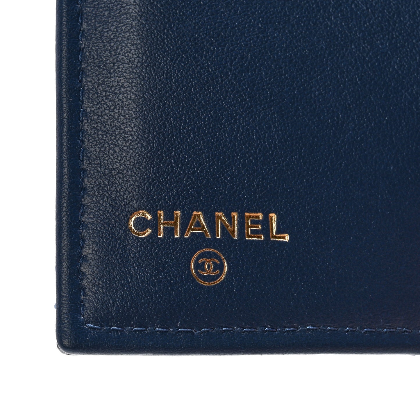 Caviar Quilted Medium Flap Wallet Dark Blue