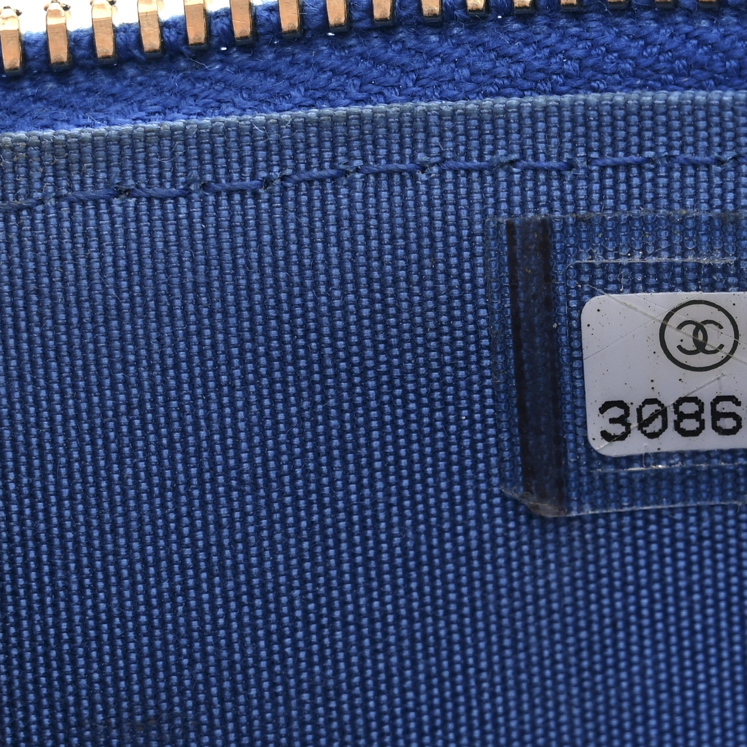 Chanel Raffia Jute Striped Mini Vanity Case With Chain Blue Beige 7 of 10