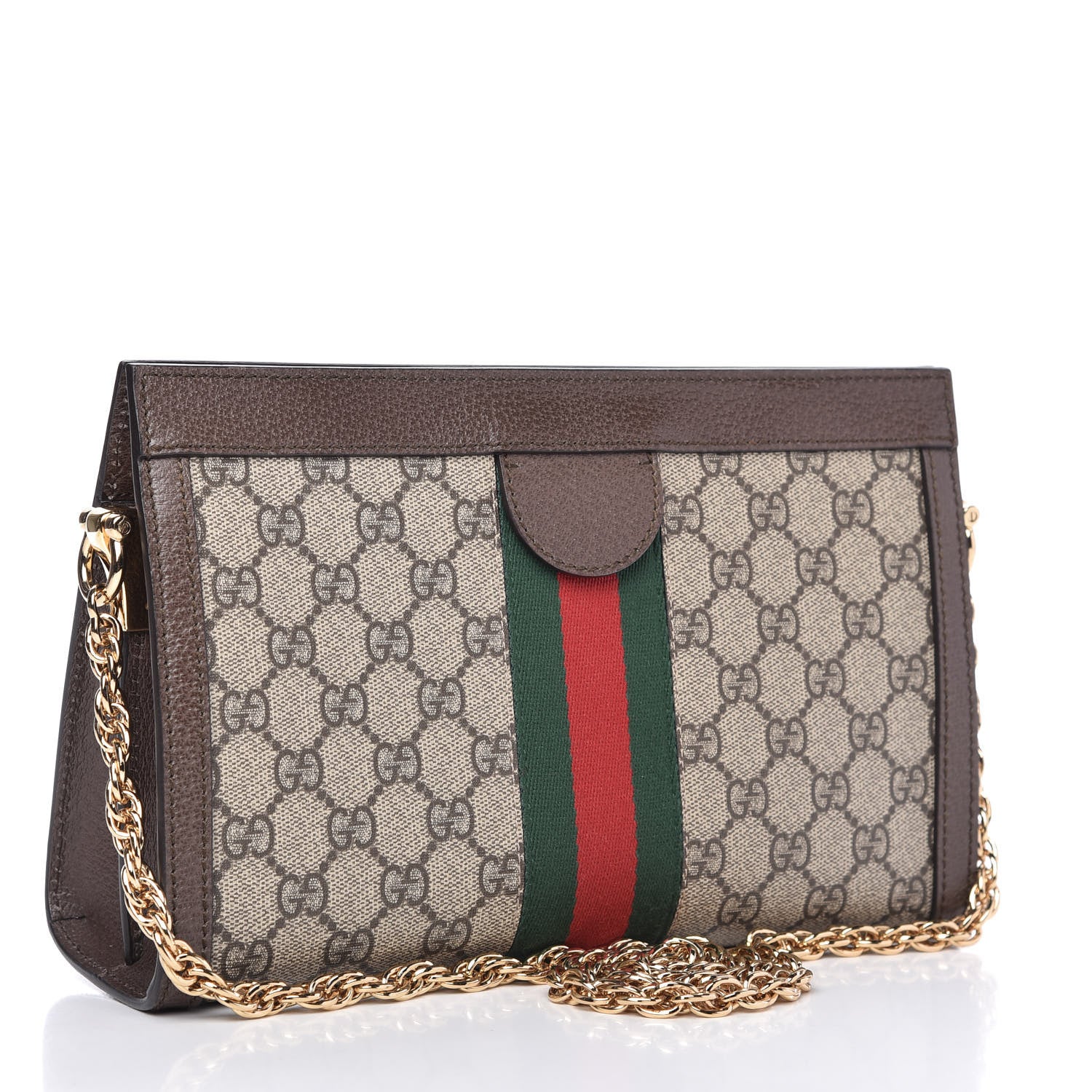 Gucci GG Supreme Monogram Web Small Ophidia Chain Shoulder Bag Brown 3 of 10