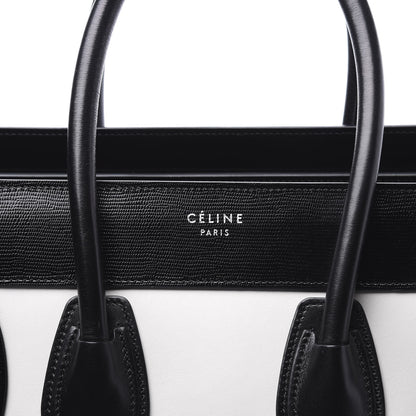 Celine Sleek Calfskin Micro Bi-Color Luggage Black White 8 of 8
