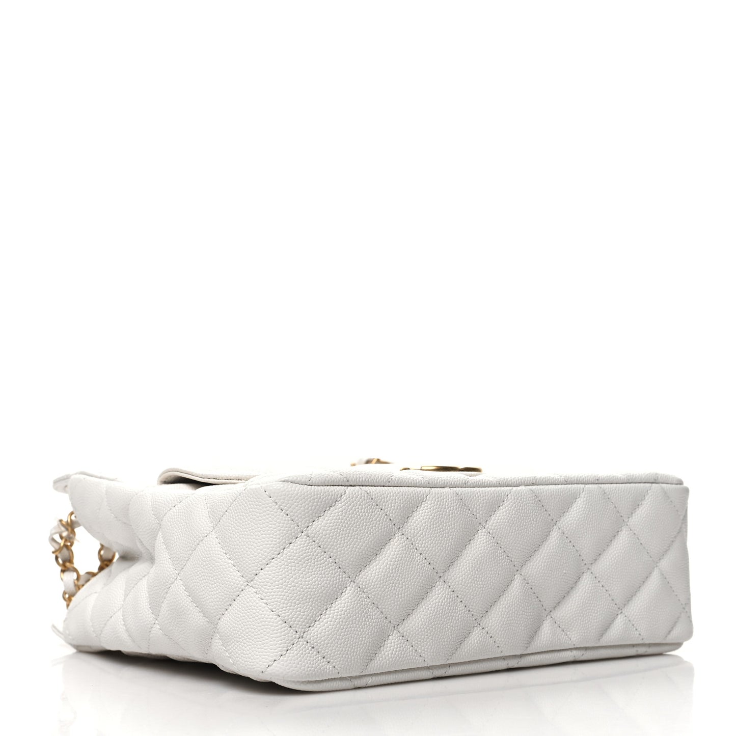 Caviar Quilted Wavy CC Hobo White
