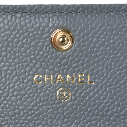 Chanel Caviar Quilted Boy Flap Card Holder Flap Grey 6 of 8