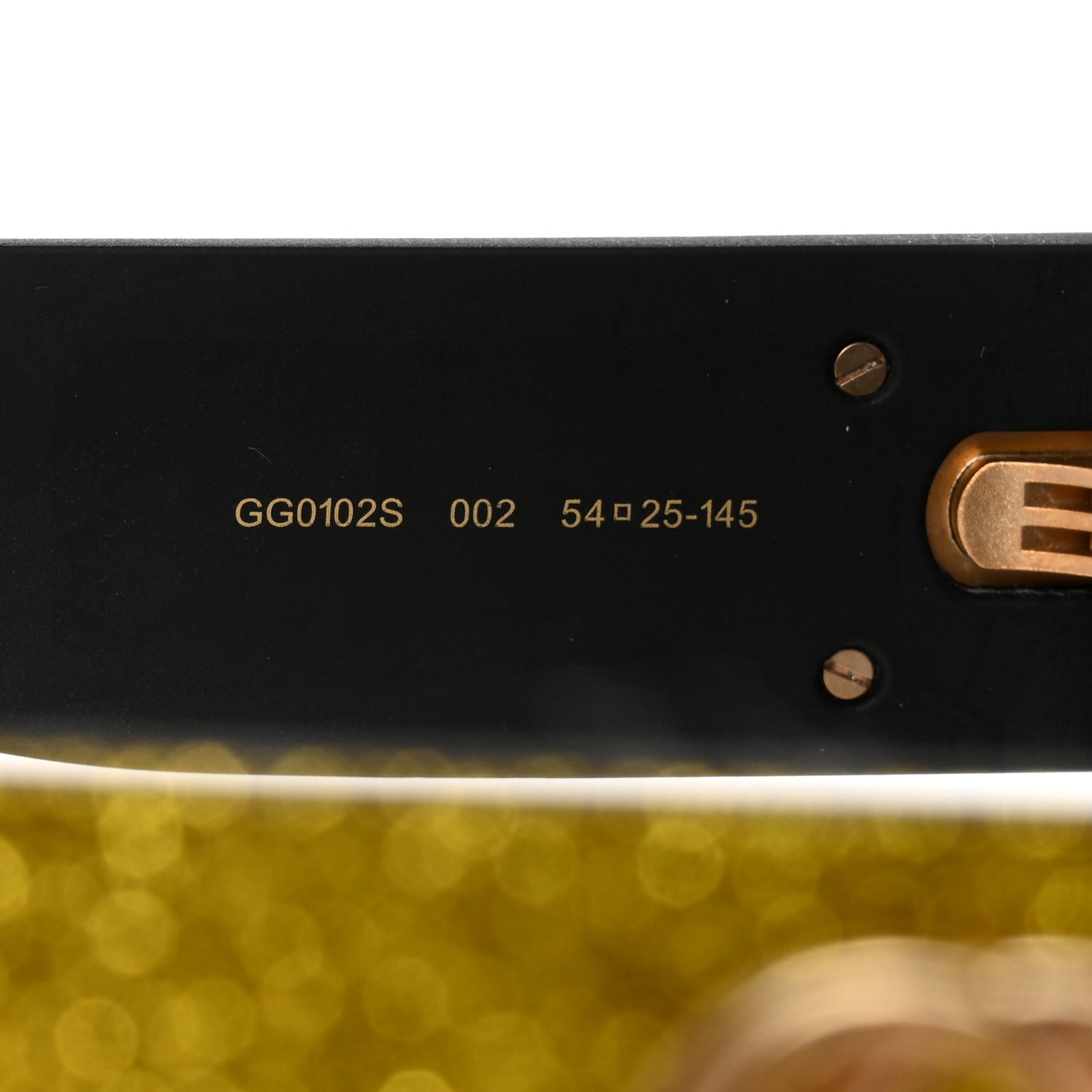 Square Frame GG0102S Sunglasses Glitter Gold