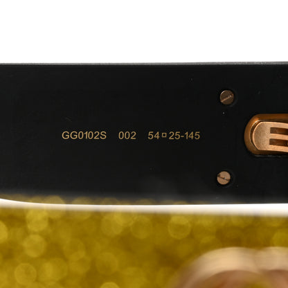 Gucci Square Frame GG0102S Sunglasses Glitter Gold 5 of 8