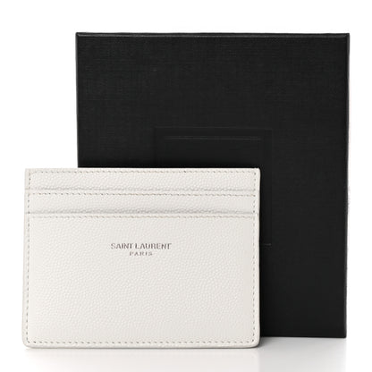 Saint Laurent Grain De Poudre Credit Card Case Icy White 11 of 11