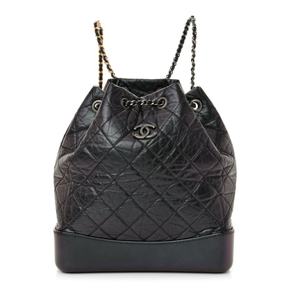 Chanel Iridescent Aged Calfskin Quilted Gabrielle Backpack Dark Purple 1 of 10