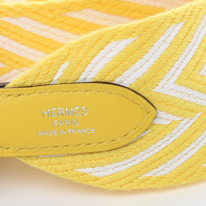 Hermes Toile Swift 50mm Sangle ZigZag Shoulder Strap Jaune Citron Blanc Jaune De Naples 4 of 5