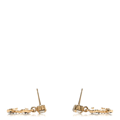 Chanel Resin Crystal Pearl CC Drop Earrings Gold Black 3 of 4