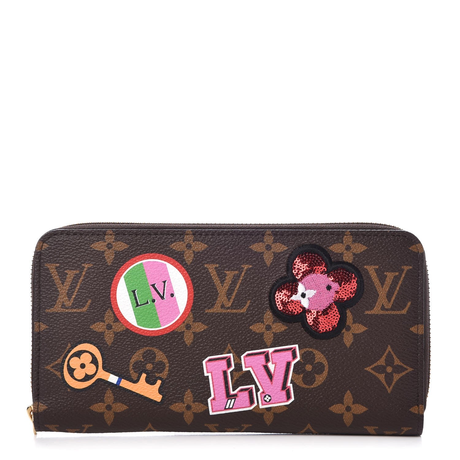 Louis Vuitton Monogram Travel Stickers Zippy Wallet 1 of 7