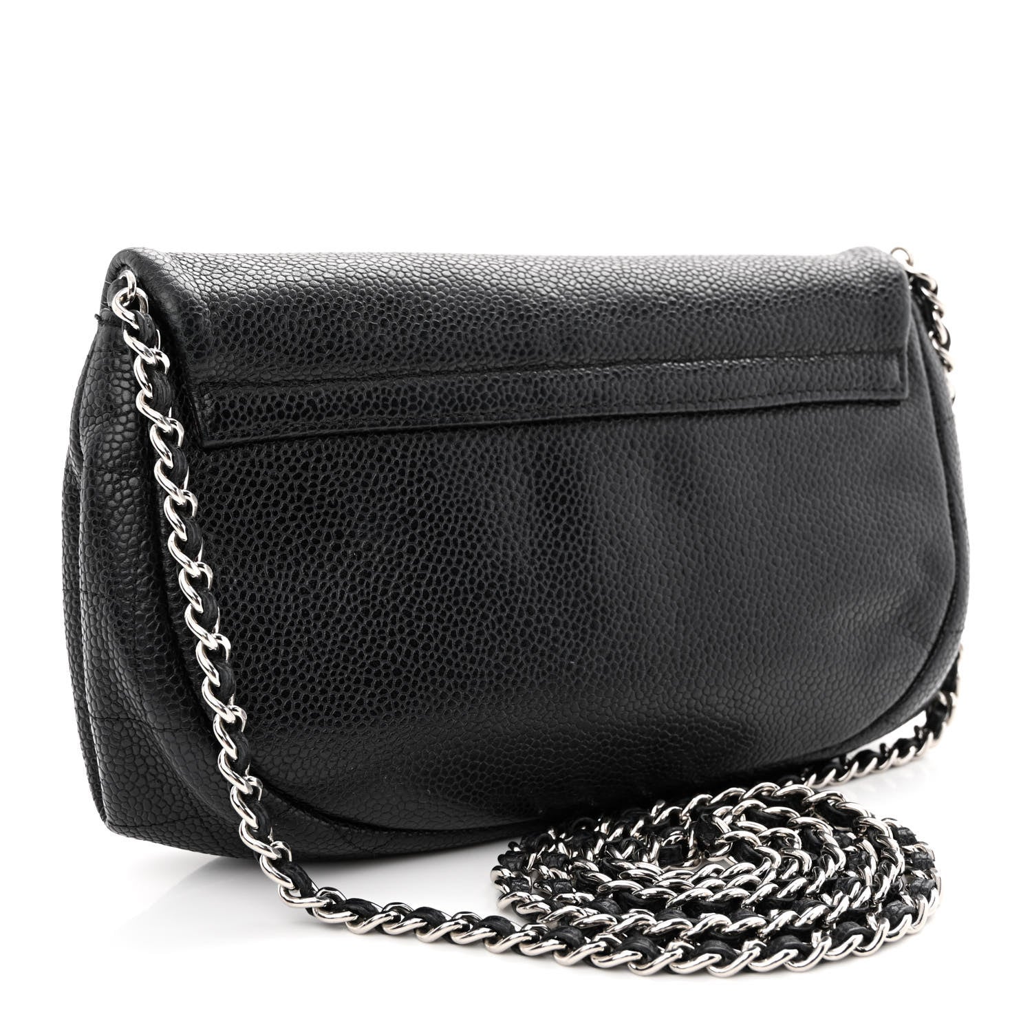 Chanel Caviar Half Moon Wallet On Chain WOC Black 3 of 12