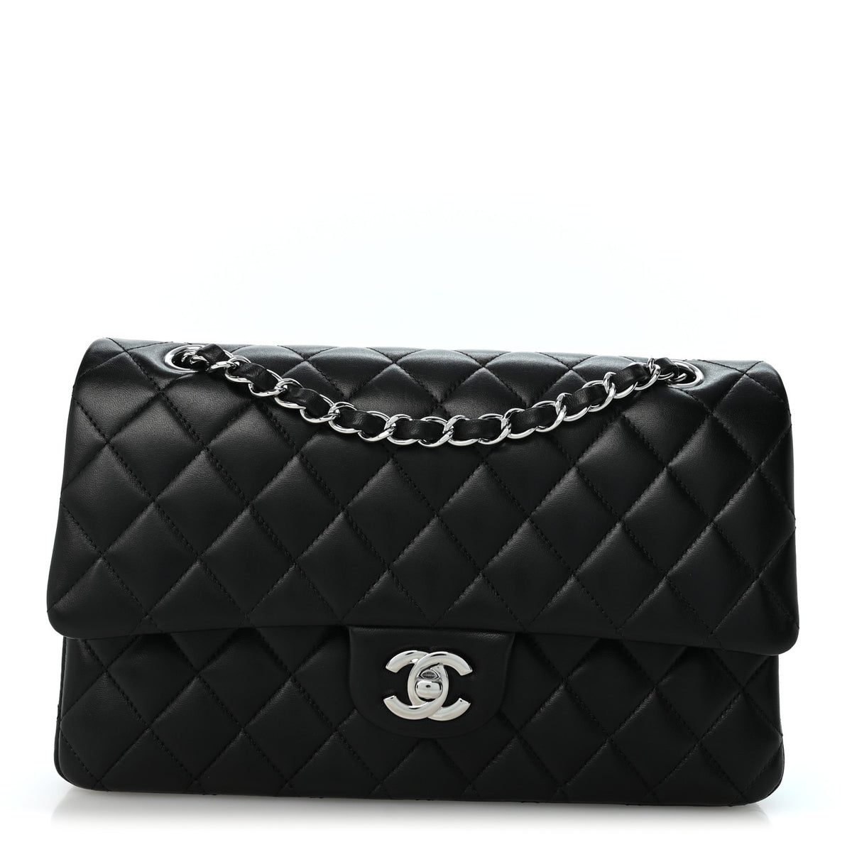 Chanel Lambskin Quilted Medium Double Flap Black 1 of 10