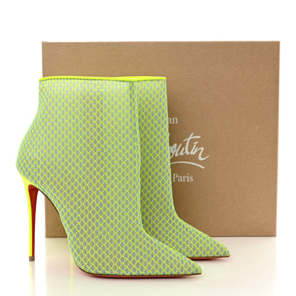Christian Louboutin Lace Denim Gipsybootie 100 Ankle Boots Jeans 39 Fluo 12 of 12