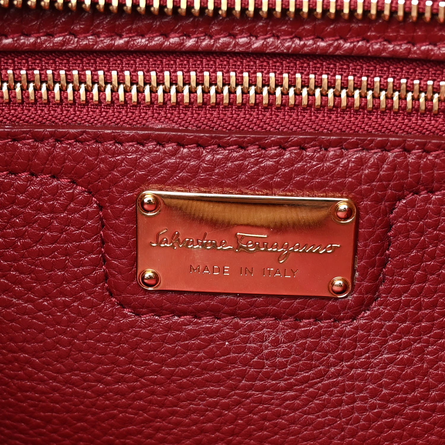 Salvatore Ferragamo Calfskin Double Handle Medium Amy Tote Framboise 6 of 9