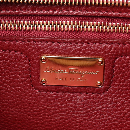 Salvatore Ferragamo Calfskin Double Handle Medium Amy Tote Framboise 6 of 9