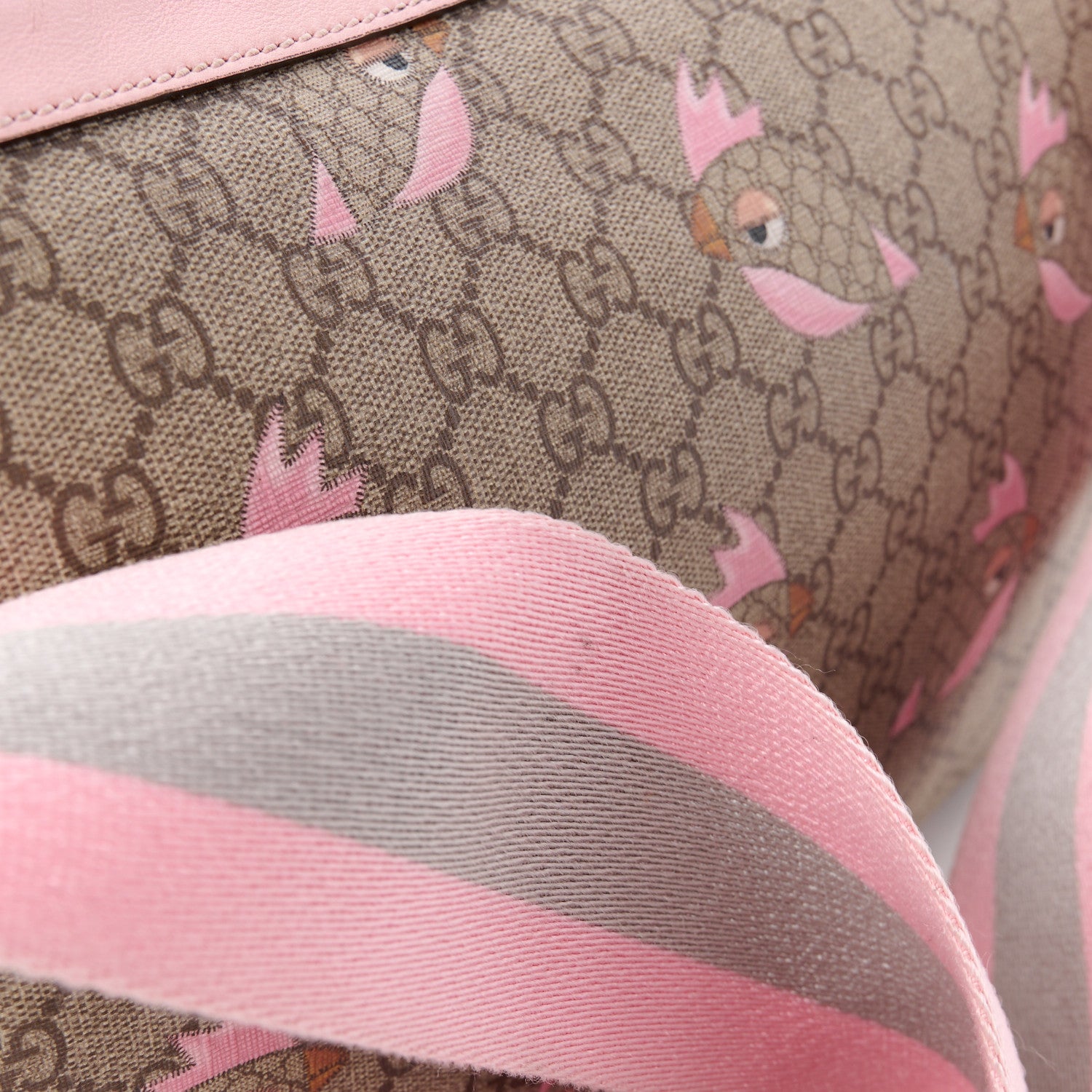 Gucci GG Supreme Monogram Zoo Birds Messenger Print Diaper Bag Pink 19 of 19