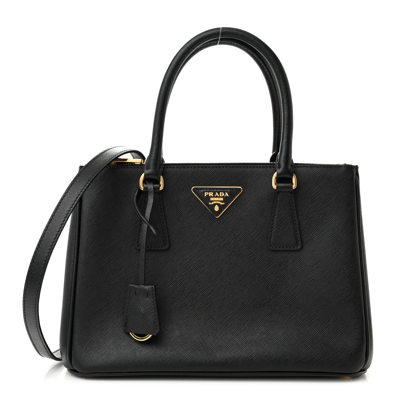 Prada Saffiano Small Galleria Double Zip Tote Black 1 of 10