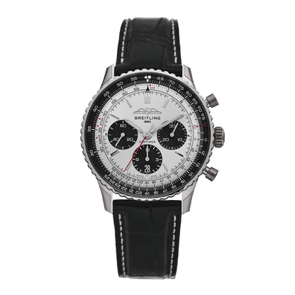 Breitling Stainless Steel Alligator 43mm Navitimer Chronograph B01 Automatic Watch Silver AB0138241G1P1 1 of 4