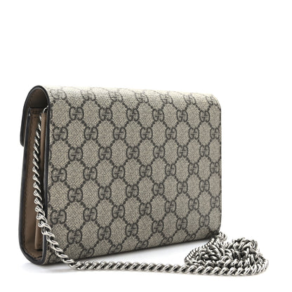 Gucci GG Supreme Monogram Mini Dionysus Chain Wallet Beige Taupe 3 of 9