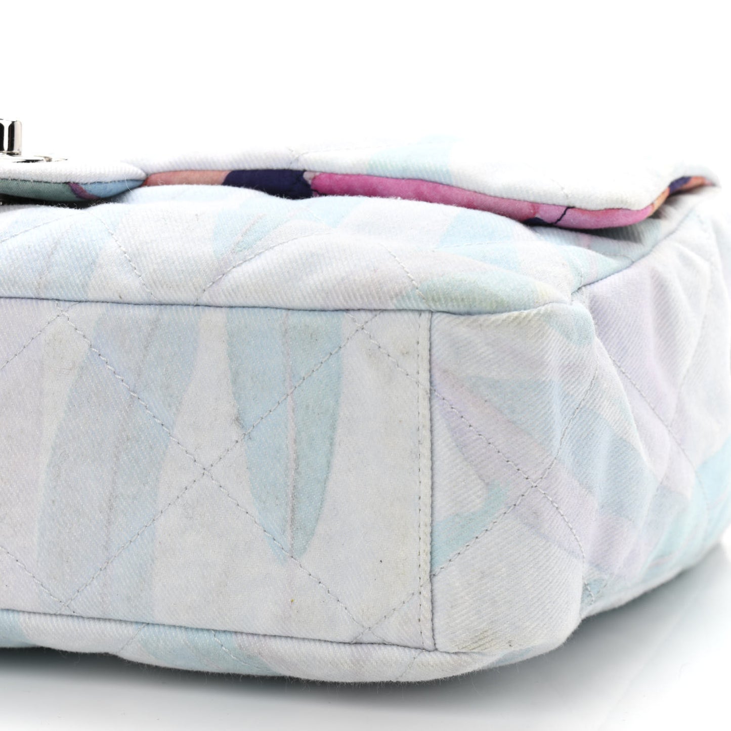 Canvas Quilted Jungle Jeans Flap White Multicolor