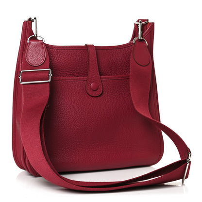Hermes Taurillon Clemence Evelyne III PM Rouge Grenat 3 of 10