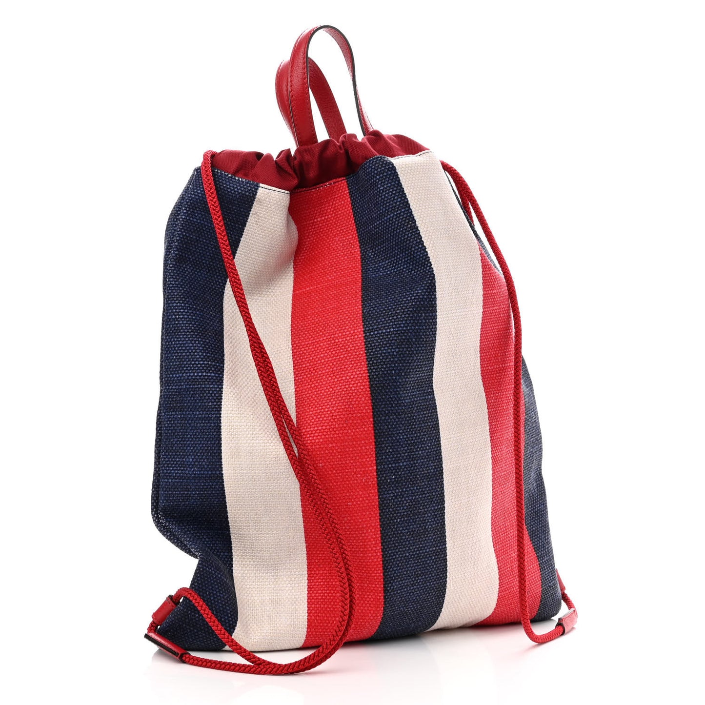 Canvas Logo Sylvie Stripe Drawstring Backpack Red