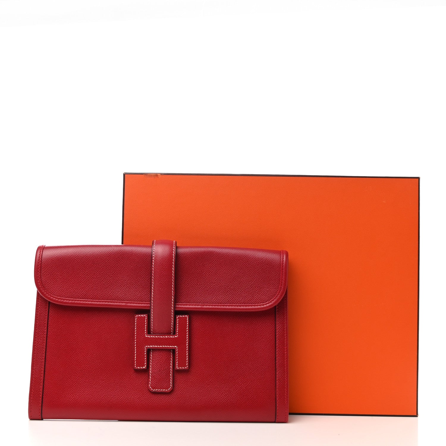 Hermes Courchevel Jige PM Clutch Rouge Vif 7 of 7