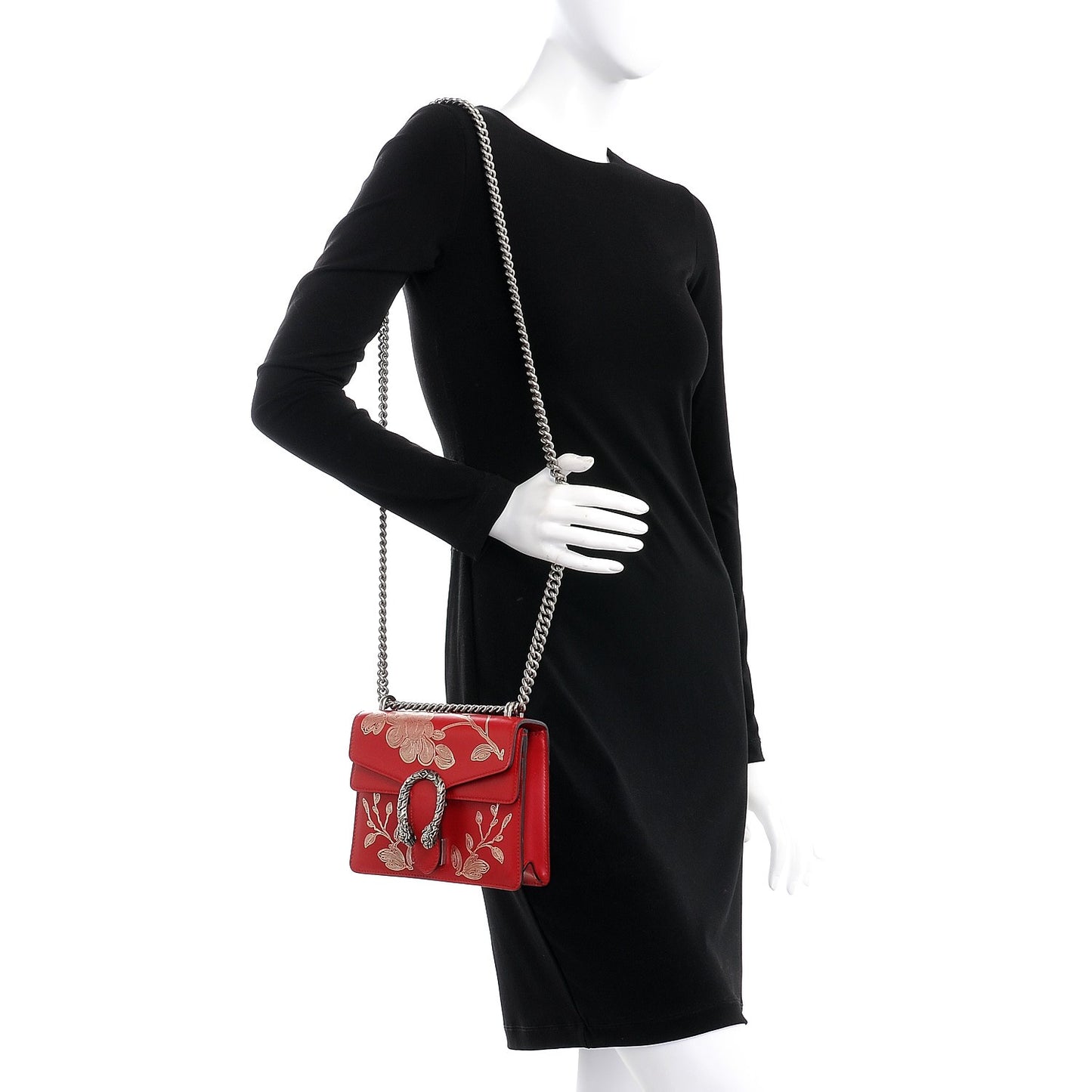 Calfskin Chinese New Year Mini Dionysus Shoulder Bag Hibiscus Red