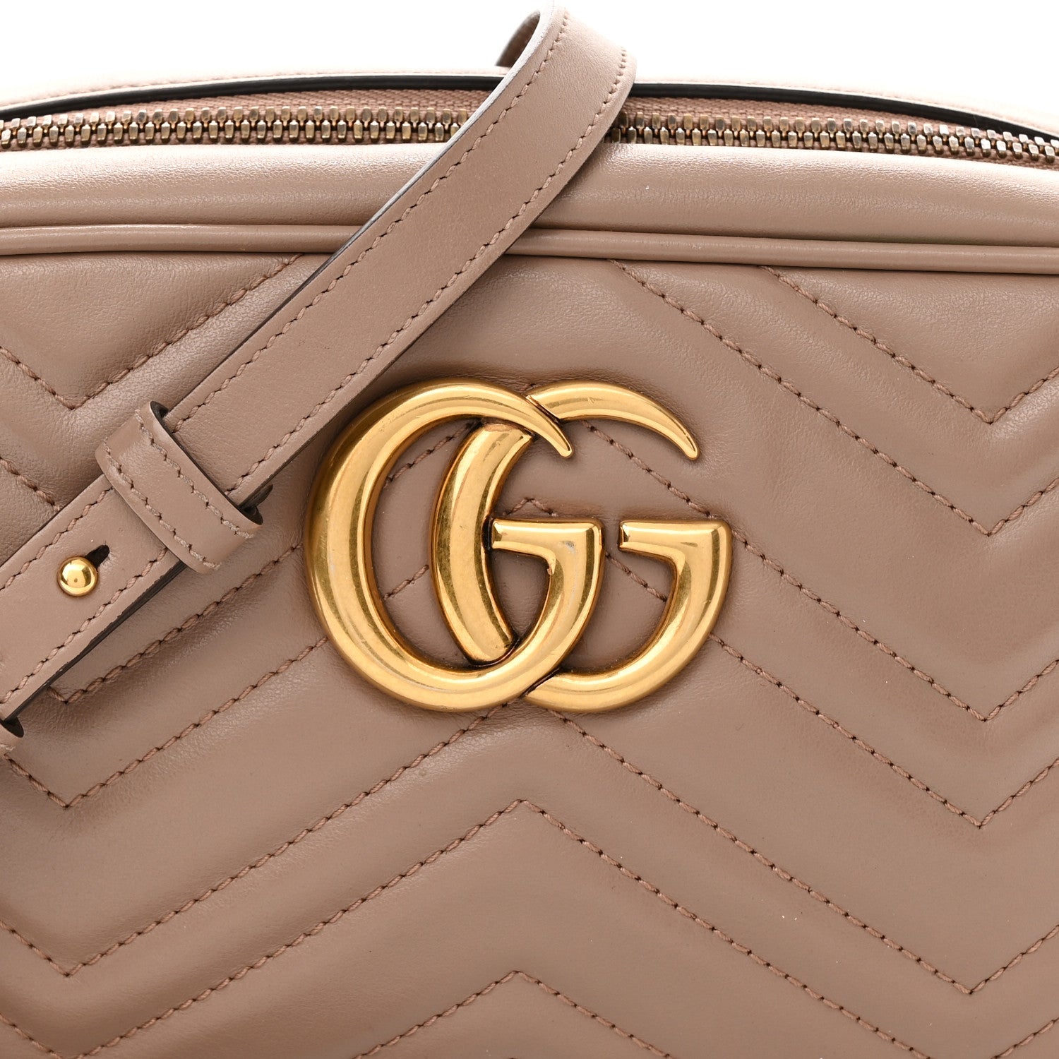 Gucci Calfskin Matelasse Small GG Marmont Chain Shoulder Bag Porcelain Rose 8 of 11