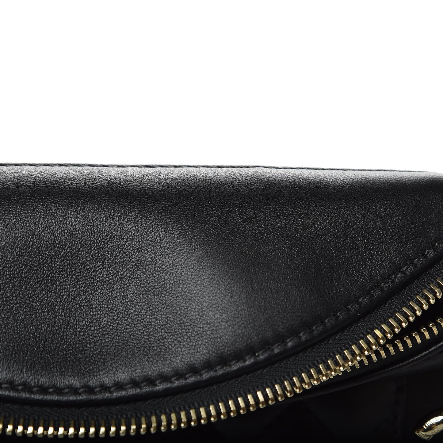 Lambskin Quilted Waist Bag Fanny Pack Black