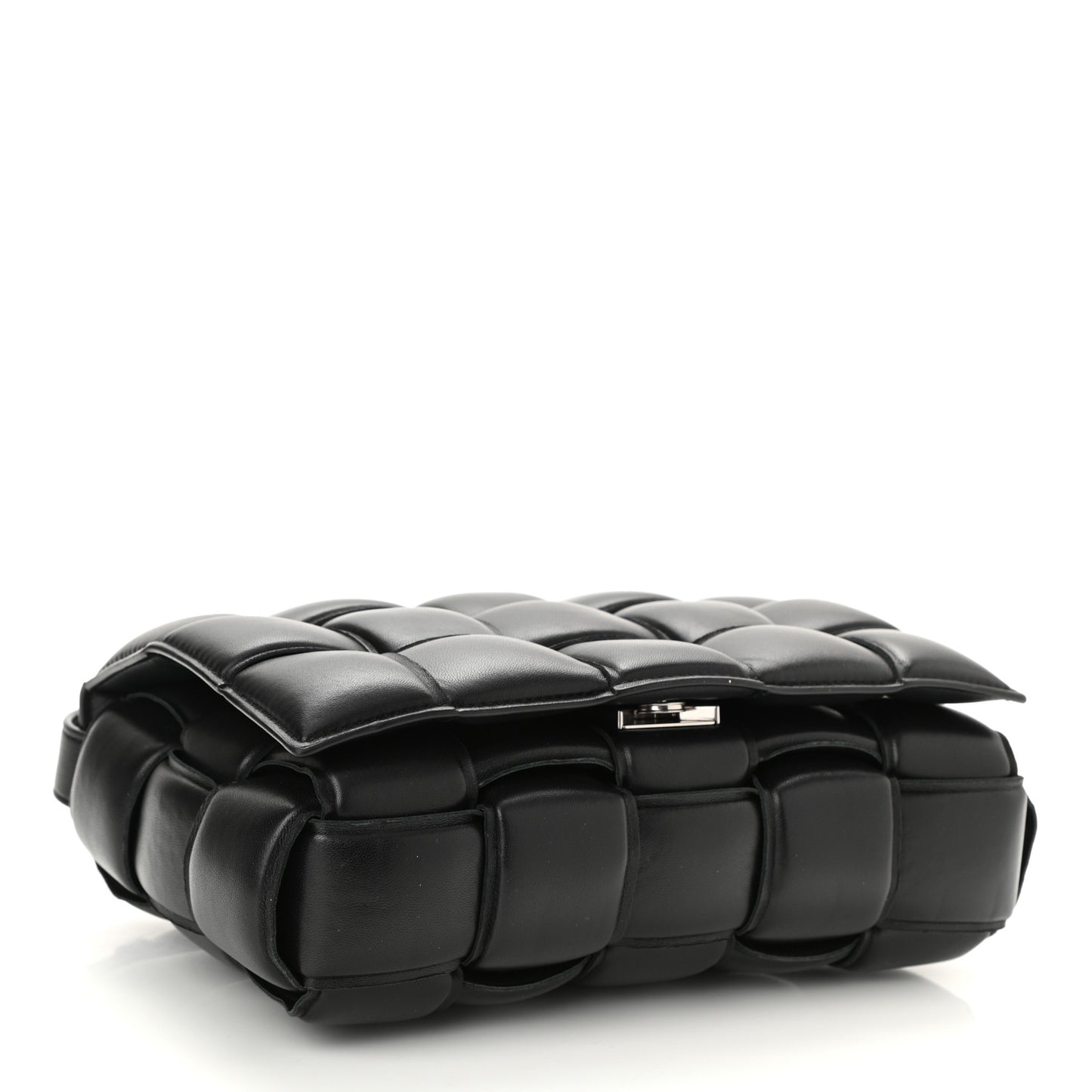 Nappa Maxi Intreccio Padded Cassette Crossbody Bag Black