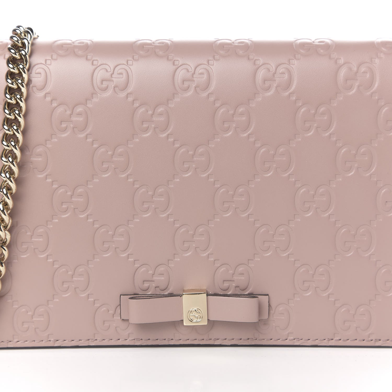 Gucci Guccissima Signature Bowy Chain Wallet Dark Cipria 8 of 8