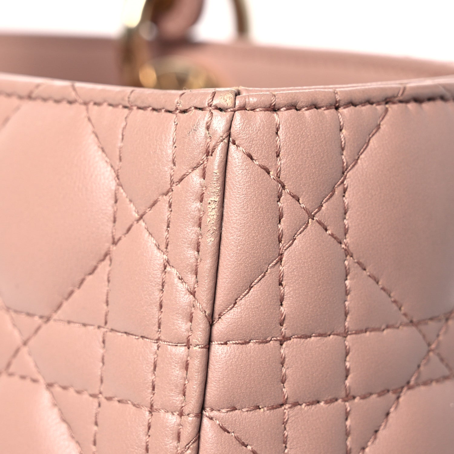 Christian Dior Lambskin Cannage Large Lady Dior Beige 17 of 17