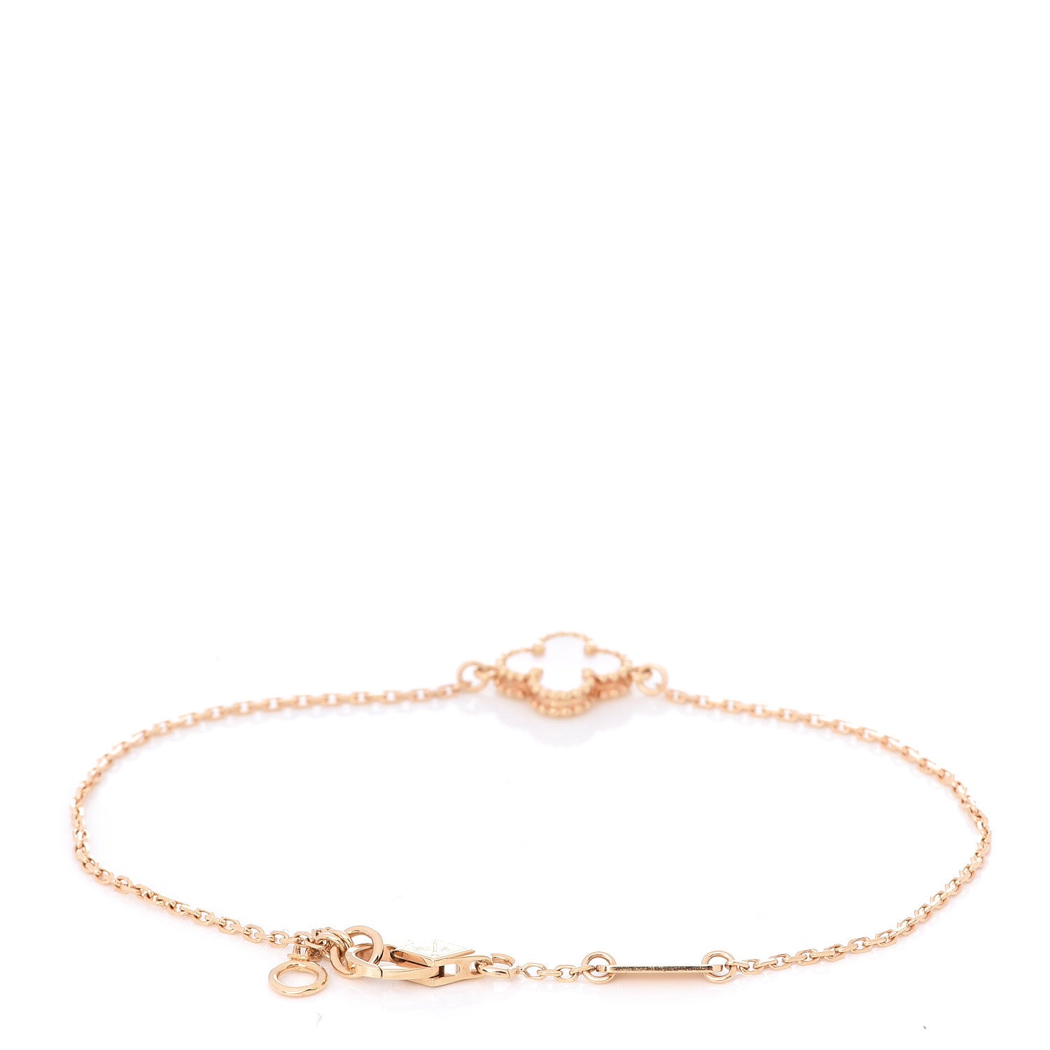 Van Cleef & Arpels 18K Yellow Gold Mother of Pearl Sweet Alhambra Bracelet 3 of 6