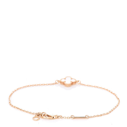 Van Cleef & Arpels 18K Yellow Gold Mother of Pearl Sweet Alhambra Bracelet 3 of 6