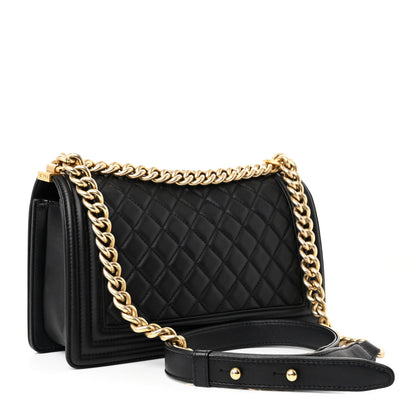 Chanel Lambskin Quilted Medium Boy Flap Black 3 of 10